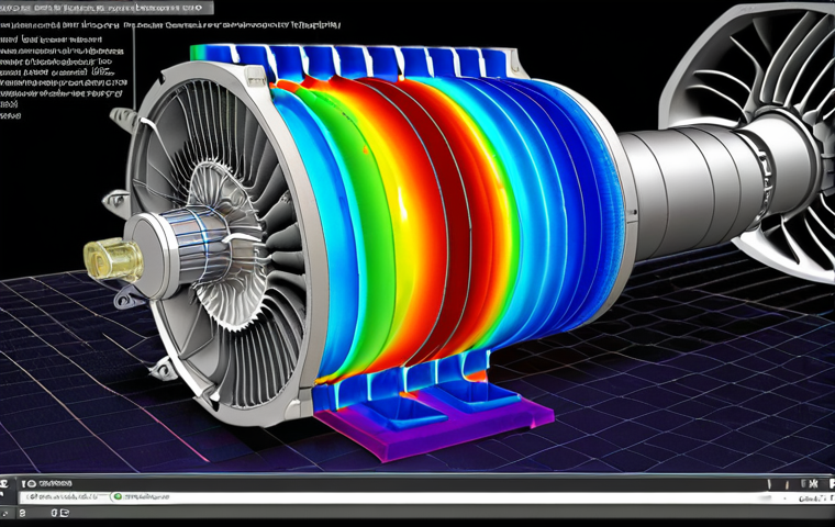 **

> A vibrant, photorealistic rendering of a high-performance engine's cooling system undergoing CAE thermal analysis. Overlaid on the engine are color-coded heatmaps visualizing temperature distribution, with arrows indicating airflow. The scene highlights the practical application of CAE in optimizing thermal management for improved engine performance and reliability. Emphasize detail and precision, showcasing the technology's impact on modern engineering.

**